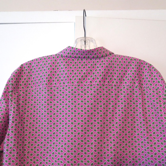 Lauren Pink Paisley No-Iron Stretch Shirt - Contrast Collar and Cuff - Picture 11 of 14